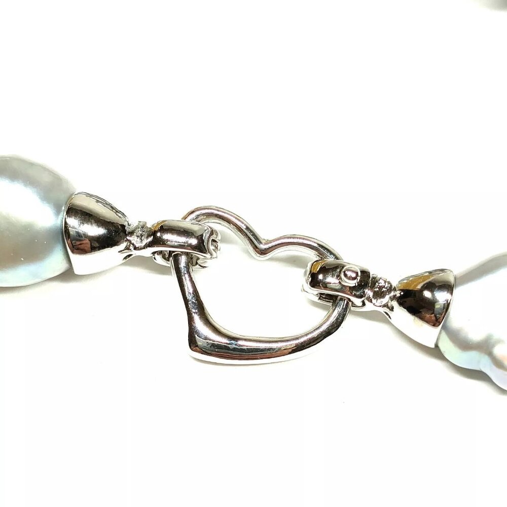 Jewelry Necklace Pearl Silver Grays 438648 - Picture 3 of 9
